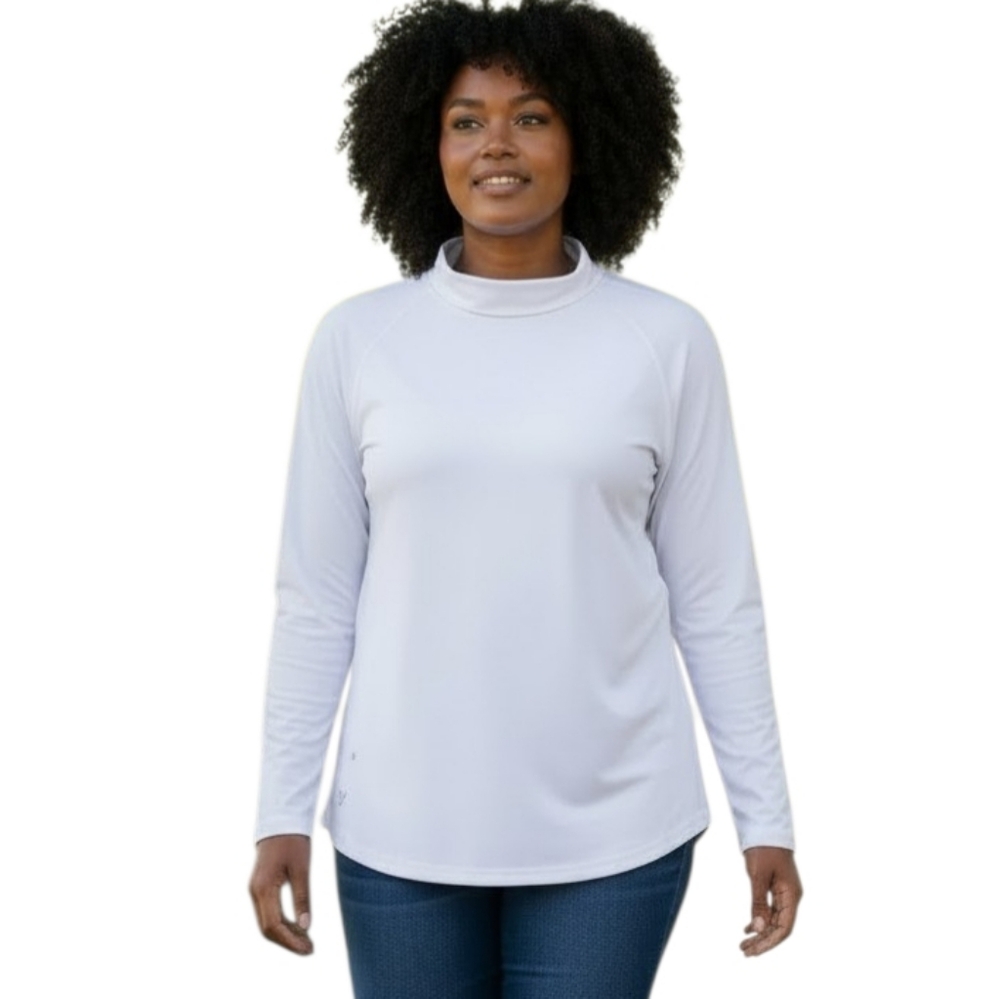 Athlio Long-Sleeve Turtleneck Top - White Sz.2X EUC